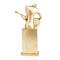 Gold Polystone Contemporary Sculpture, 17&#x22; x 9&#x22; x 7&#x22;